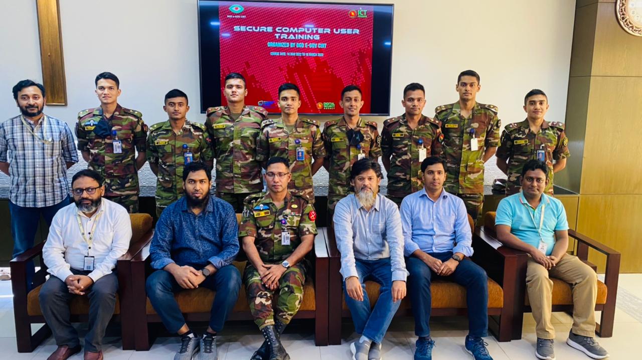 BGD e-Gov CIRT Arranged Four Days of Training on “Cybersecurity and Secure Computer User” For Bangladesh Army