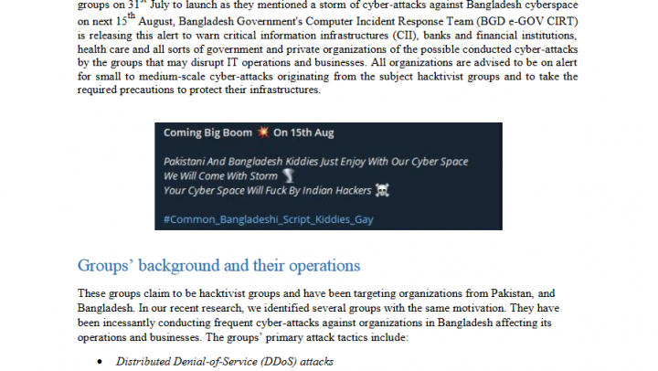 SITUATIONAL ALERT ON CYBER THREATS – August 2023